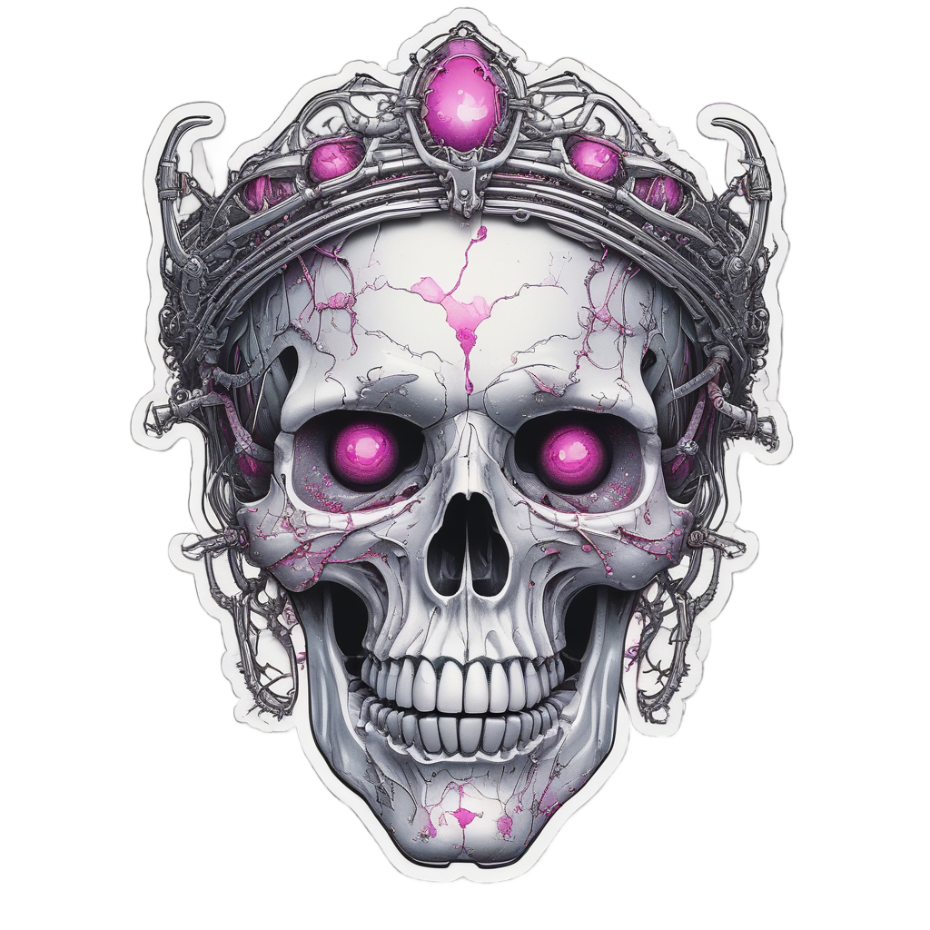 Glam Holographic Skull — barbed wire stickers