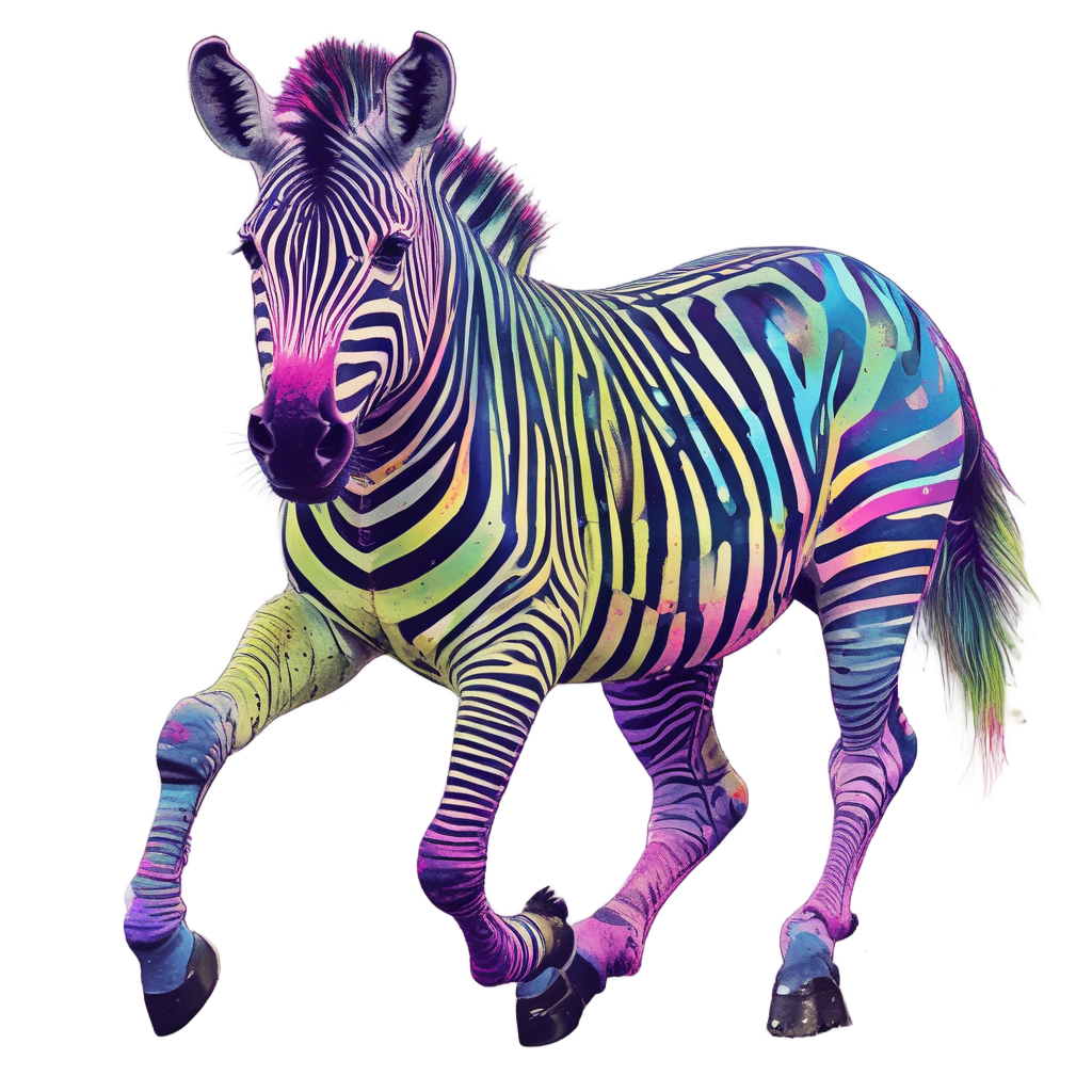 Glitch Art Zebra — safari nursery stickers