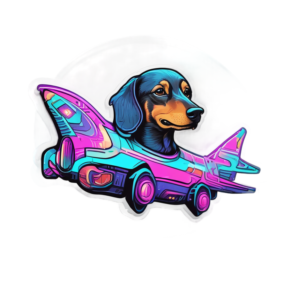 Glitch Doxie Rocket Ride — dogs stickers