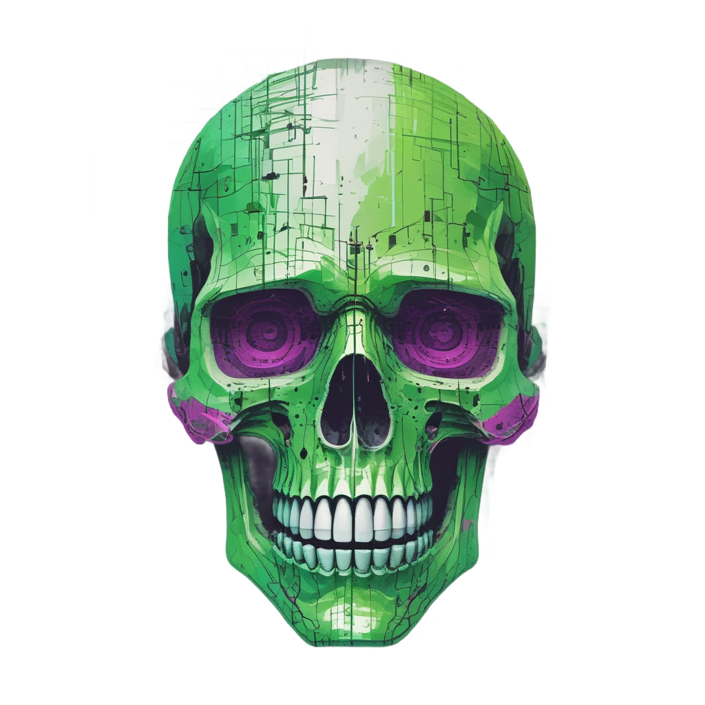 Glitch in the Matrix — blackwork skull stickers