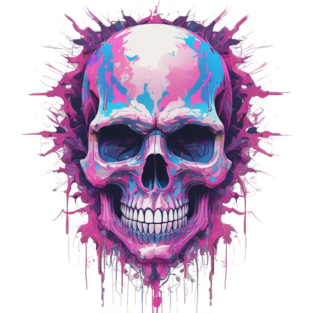 Glitch Skull with Smoke — abstract & patterns stickers