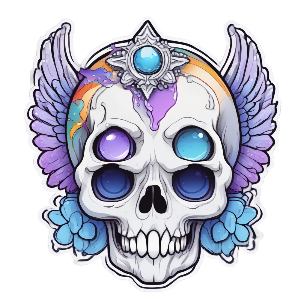 Glitter Tear Chrome — biker & chrome skull stickers
