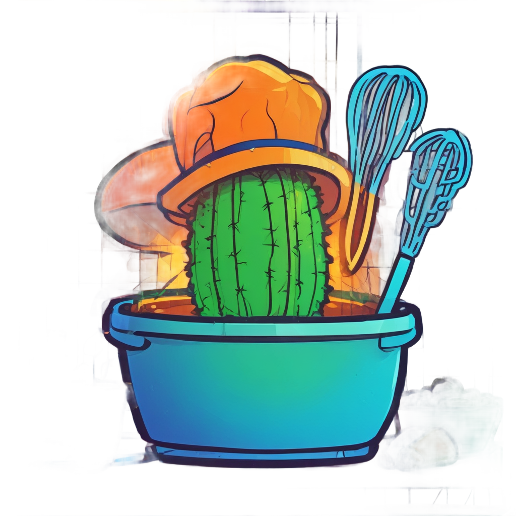 Glow Cactus Chef — boho nursery stickers