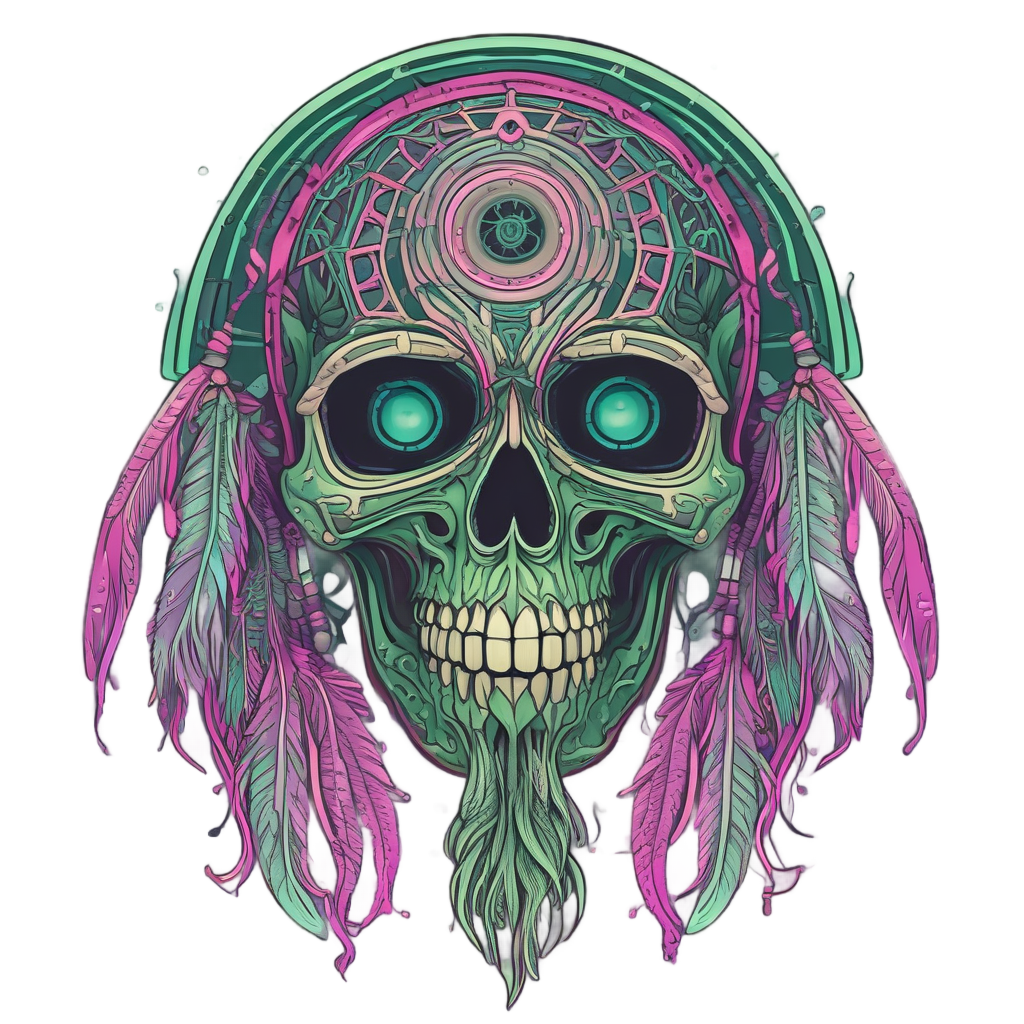 Glow Skull Dream Merge — abstract & patterns stickers