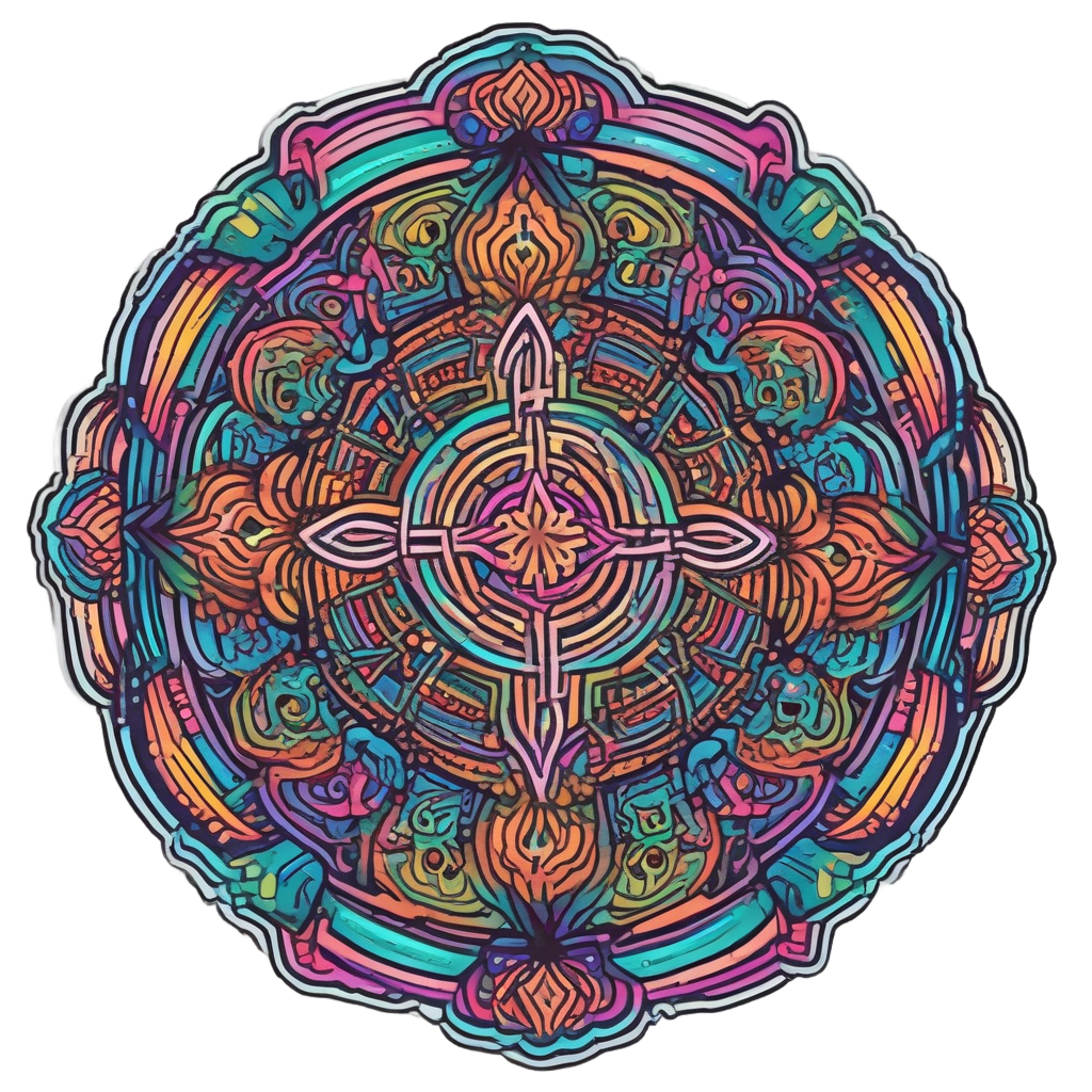Glowing Bio-Mandala — biohazard stickers