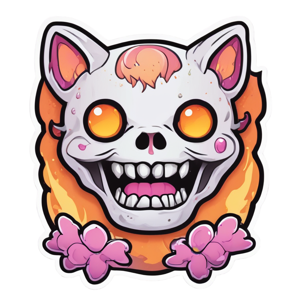 Glowing Cinder Kitty — cat stickers