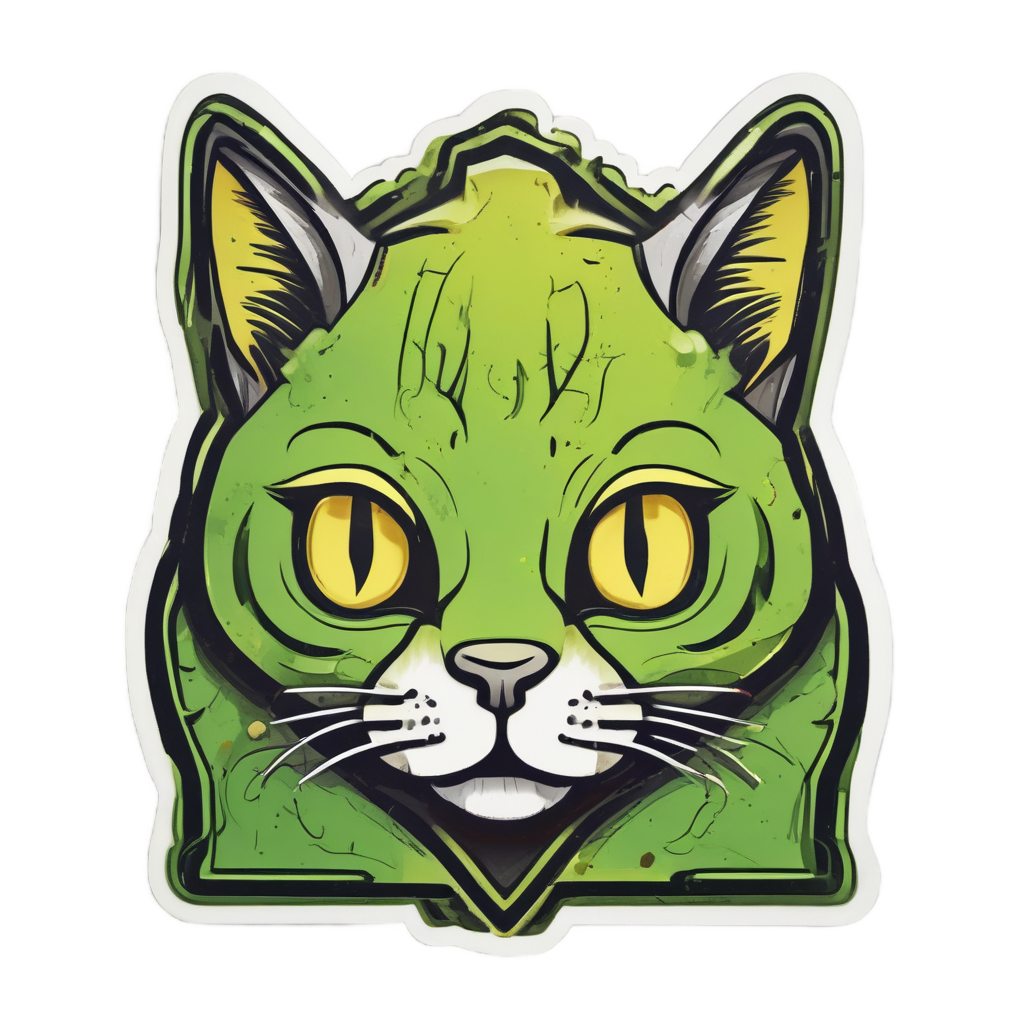 Glowing Hazard Cat — cat stickers