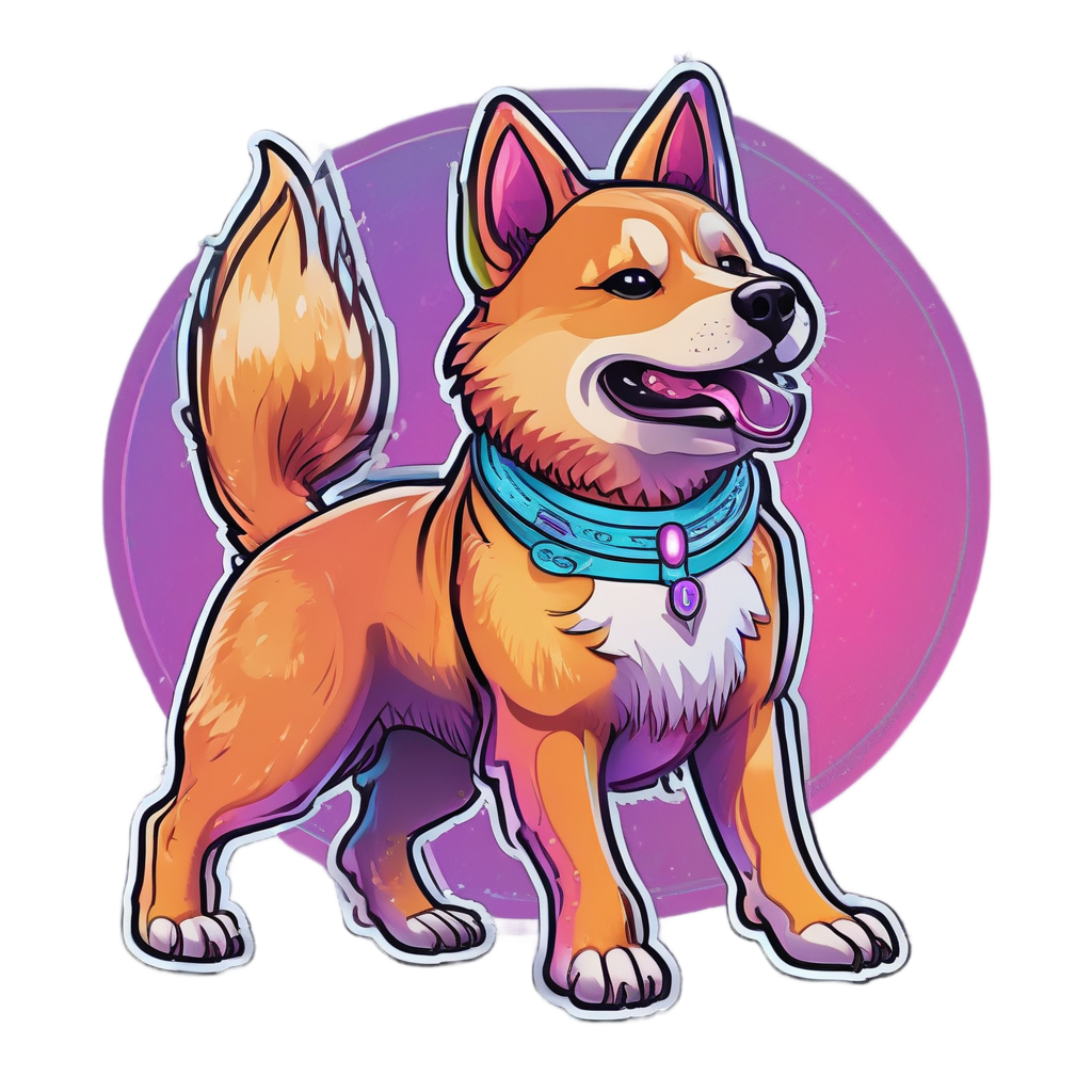 Glowing Neon Shiba — dogs stickers
