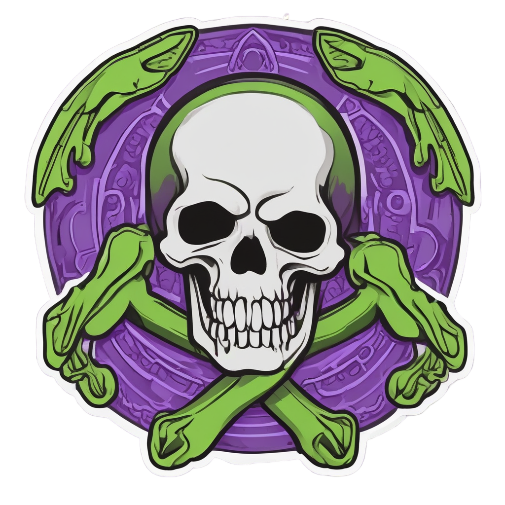 Glowing Skeleton Dance — mystical skull stickers