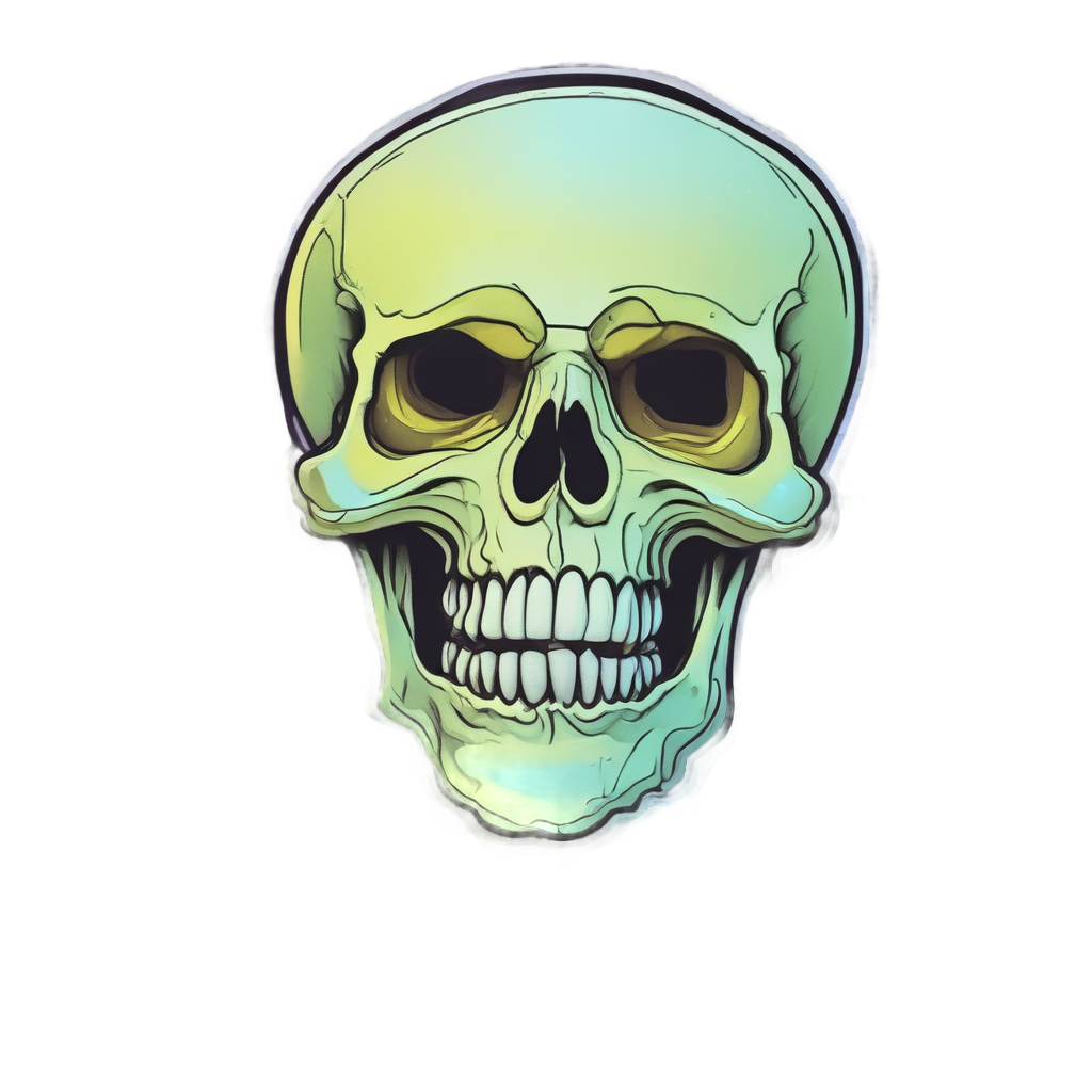 Glowing Skull Teeth — funny & humor stickers