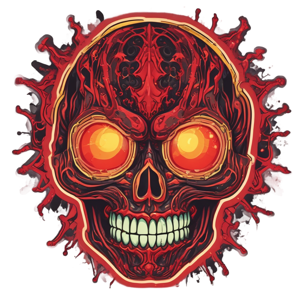 Glowing Virus Skull — biohazard stickers