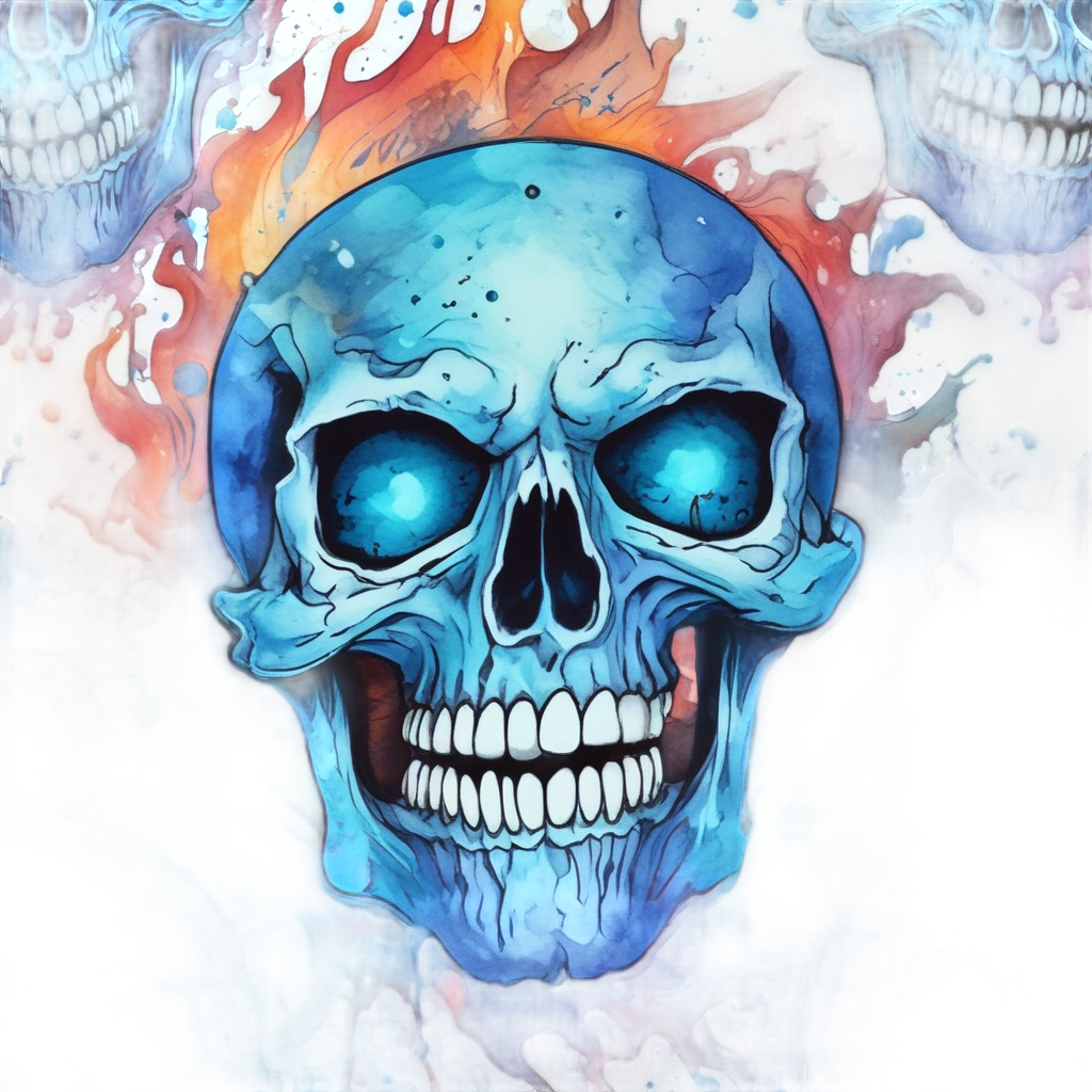Gluttonous Gulp of Fire — flaming skull stickers