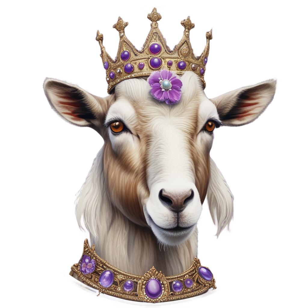 Goat with a Tiara — farm animals stickers