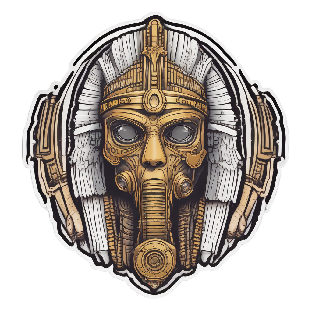 Gold Neon Pharaoh — gas mask stickers
