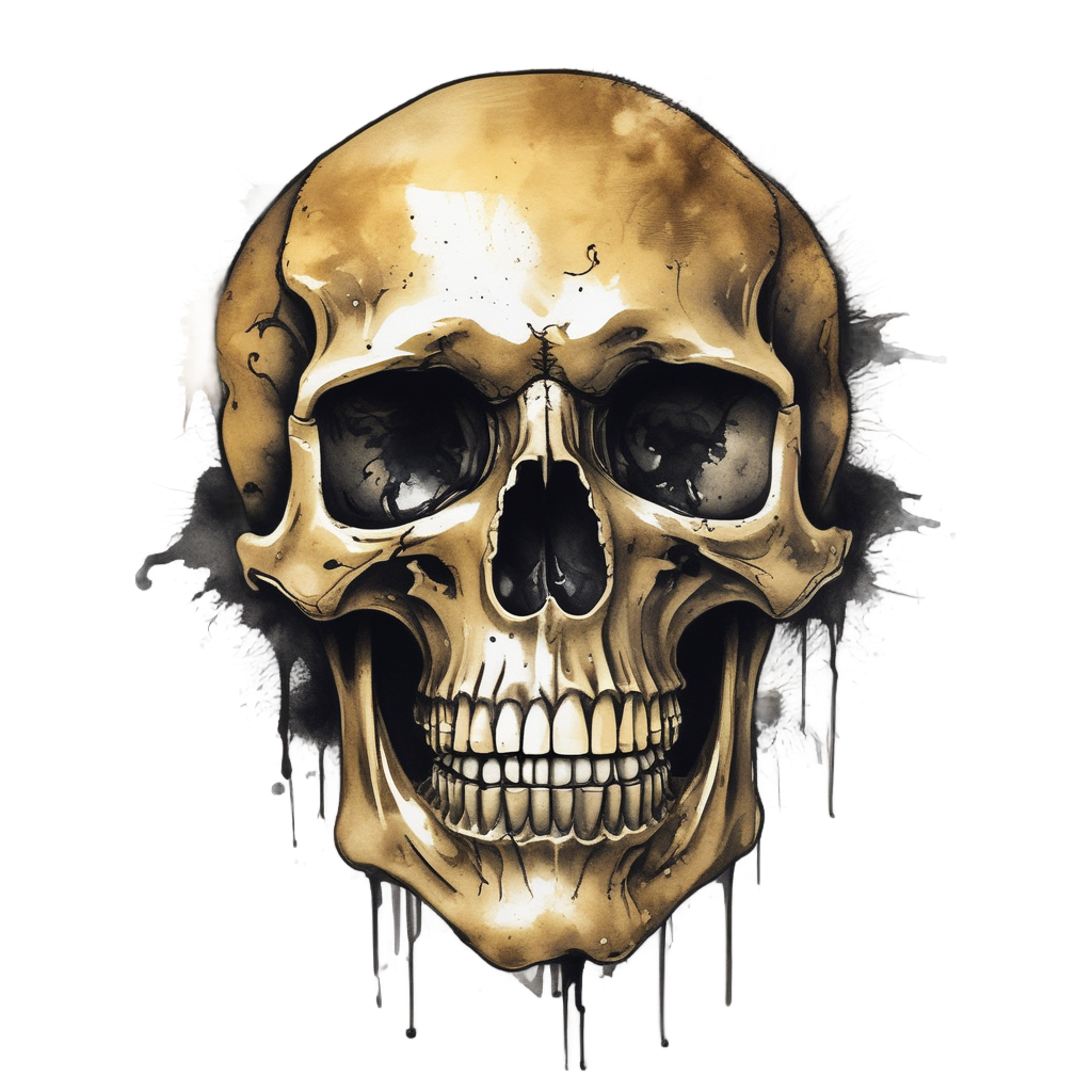 Golden Drip Skull — minimal skull stickers