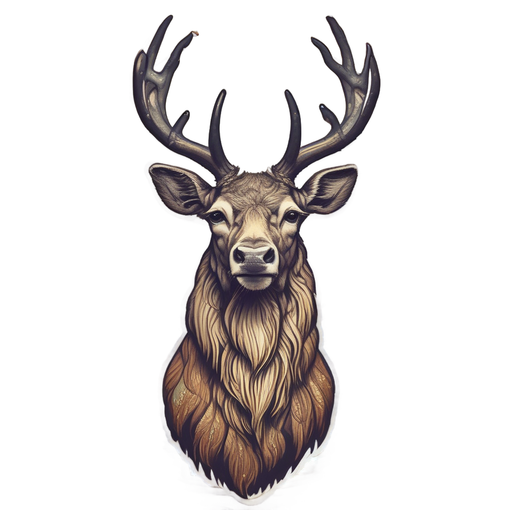 Golden Sun Stag Radiant — wildlife stickers