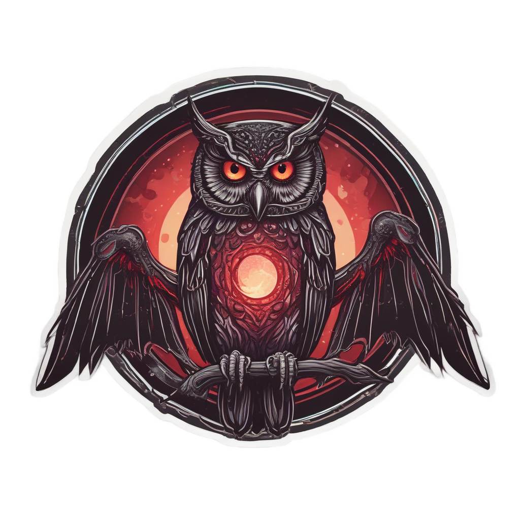 Gothic Owl Vampire — woodland nursery stickers