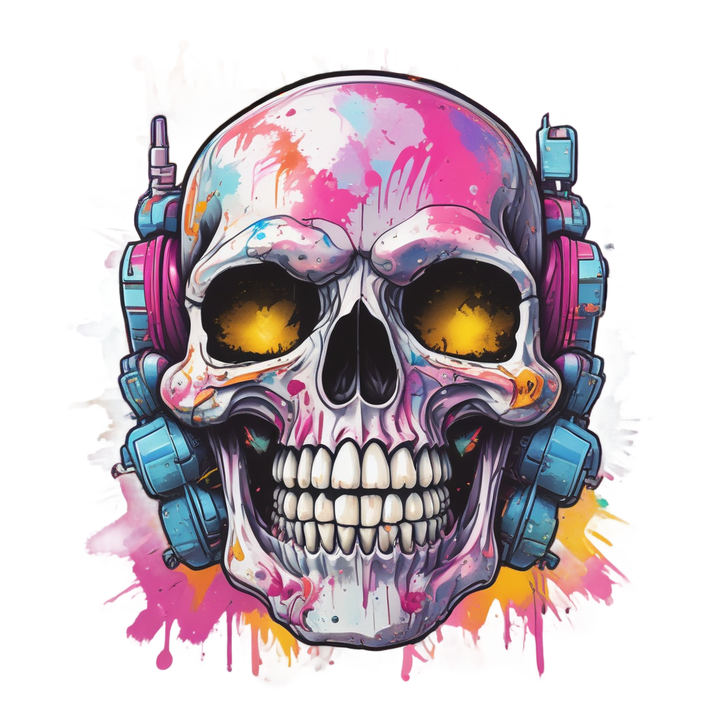Graffiti Skull Spray — biker & chrome skull stickers