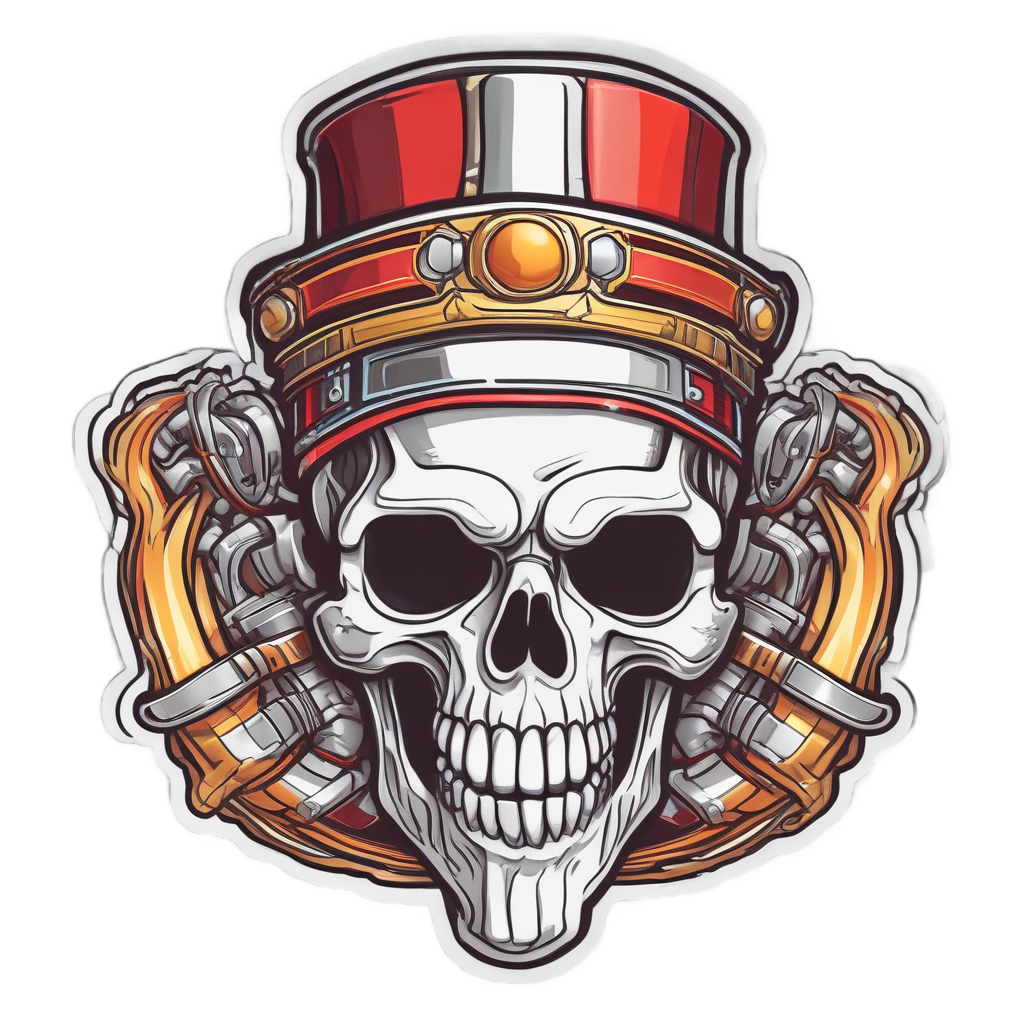 Grinning Piston Jester — spooky stickers