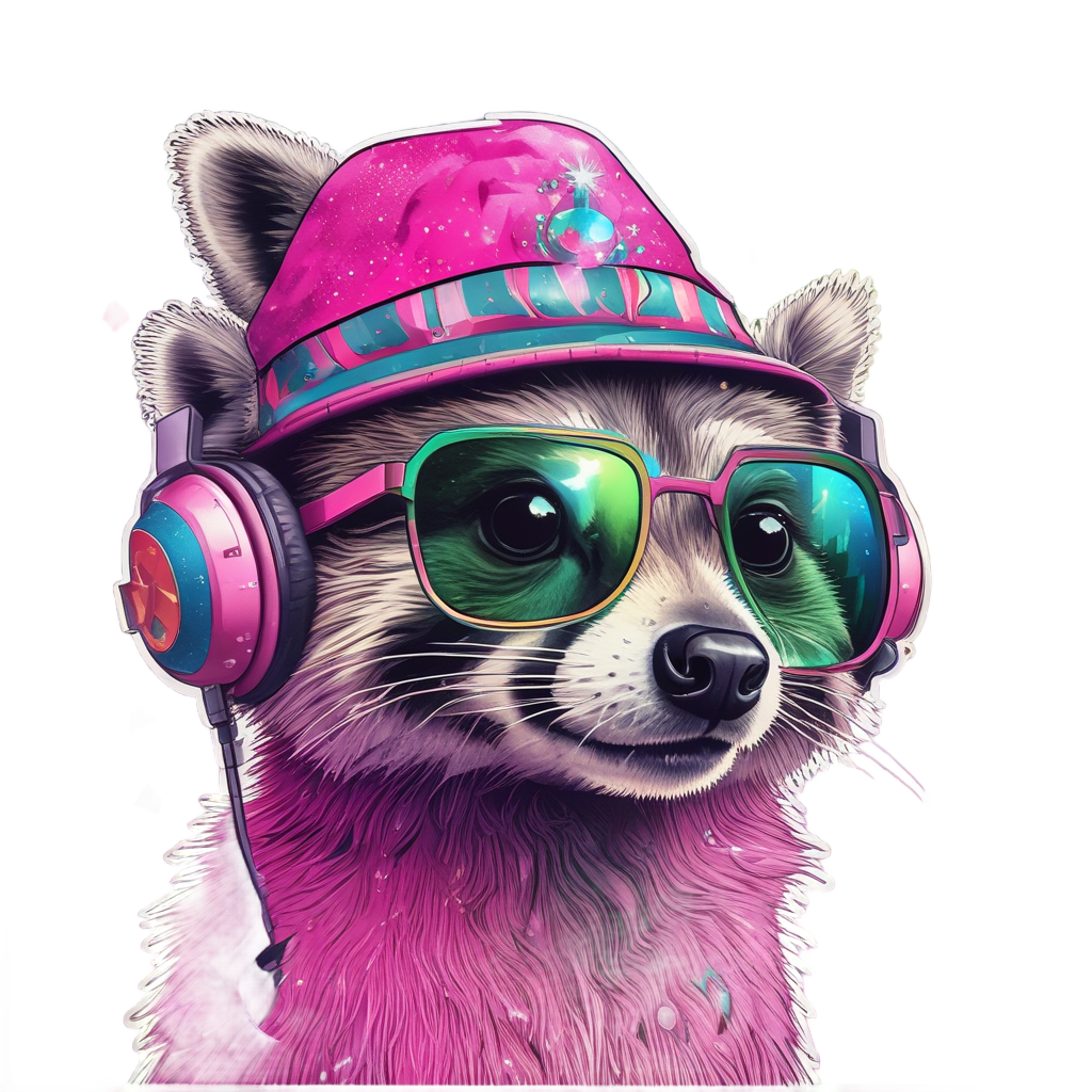 Groovy Disco Raccoon — wildlife stickers