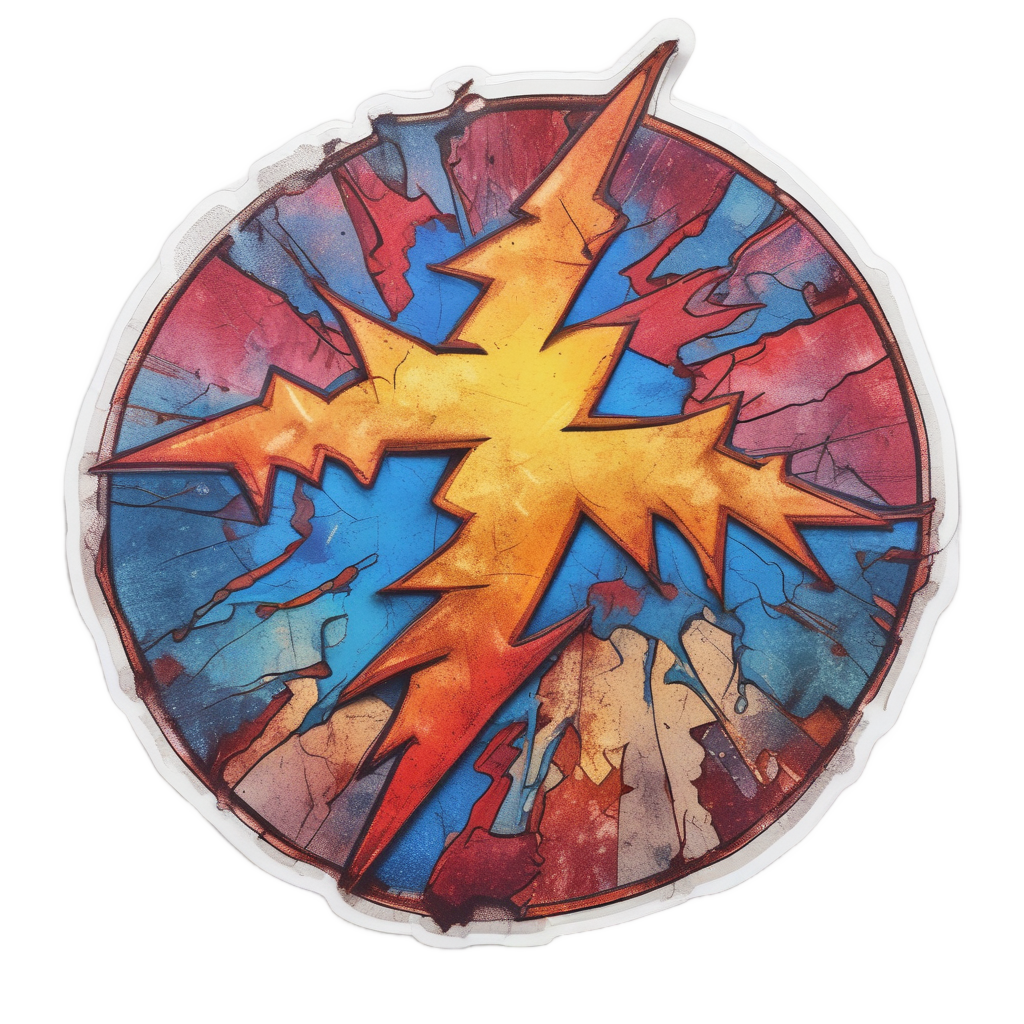 Grunge Electric Pulse — high voltage stickers