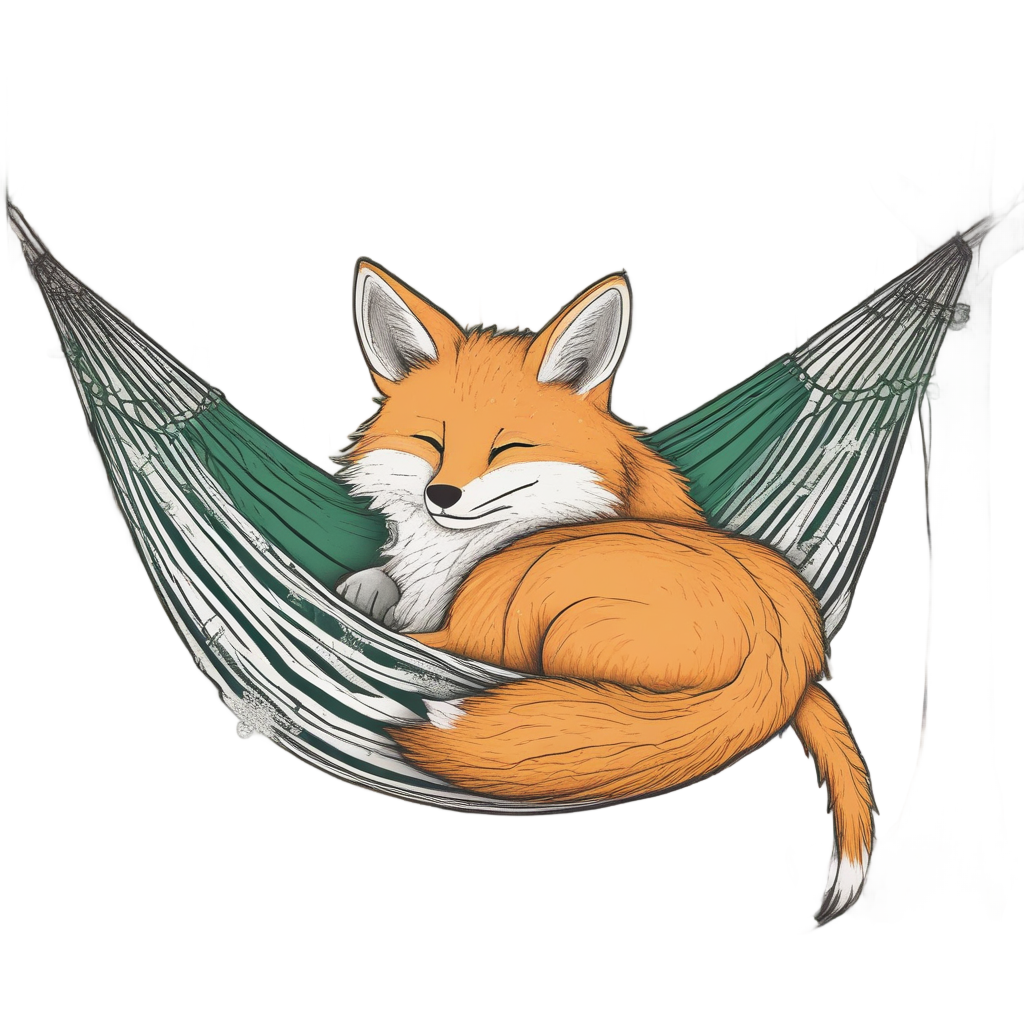 Hammock Swing Fox — woodland nursery stickers