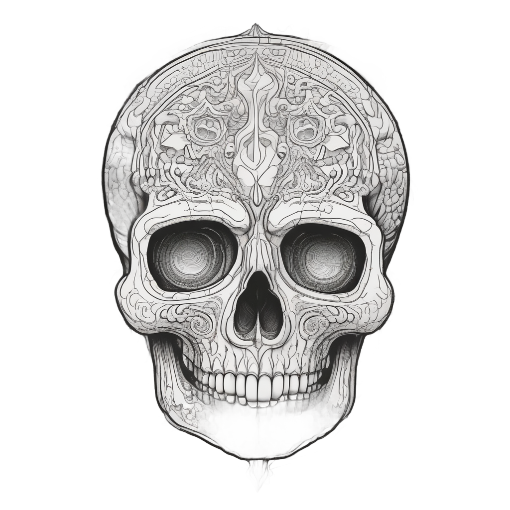 Handprint Skull Abstract Swirl — abstract & patterns stickers