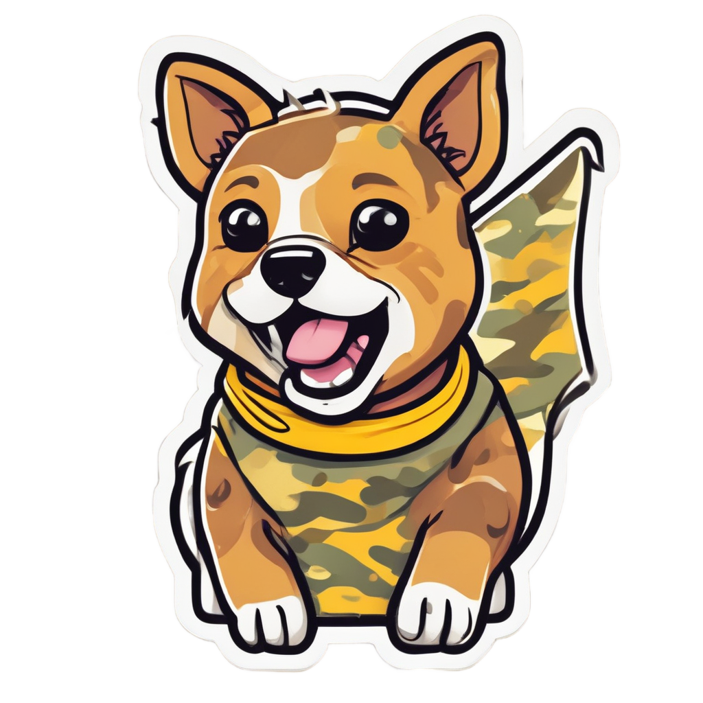 Happy Camo Dog — dog stickers