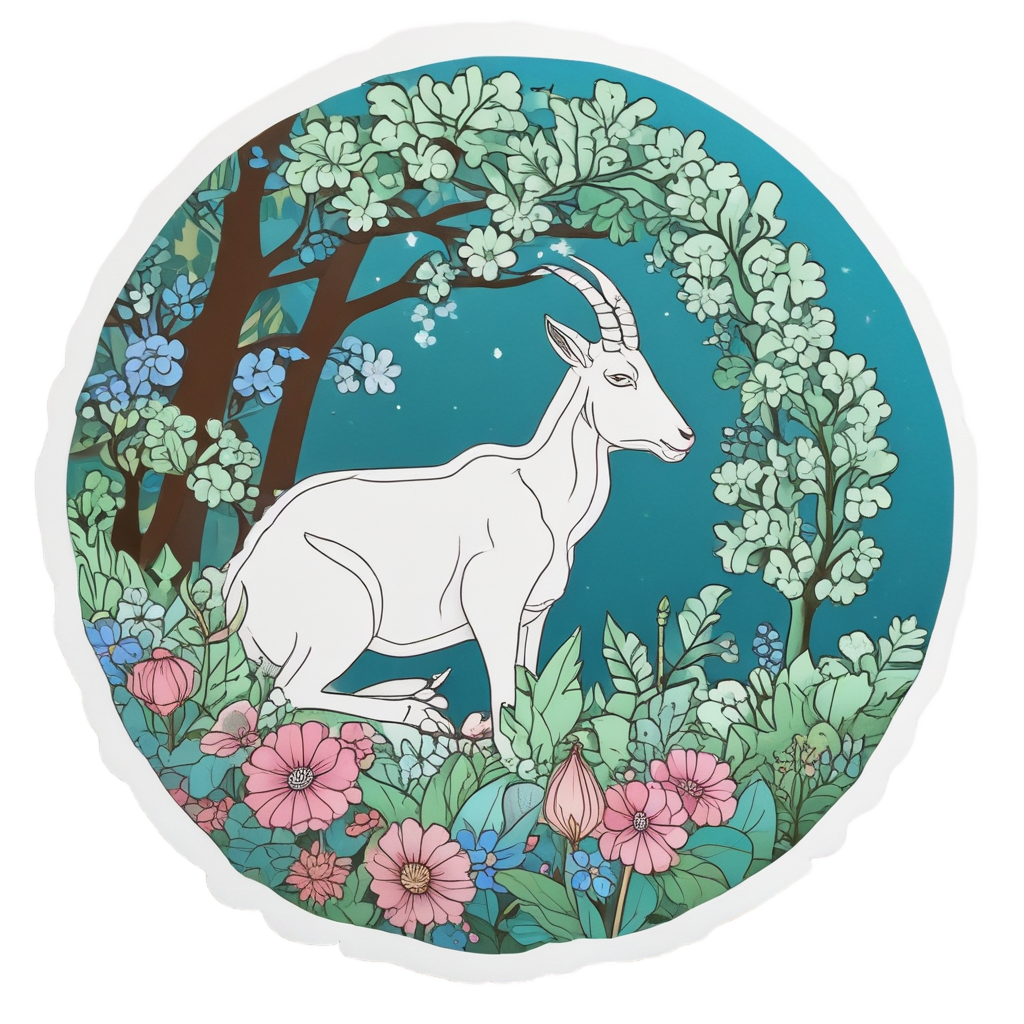 Harmony Hillside Goat — farm animals stickers