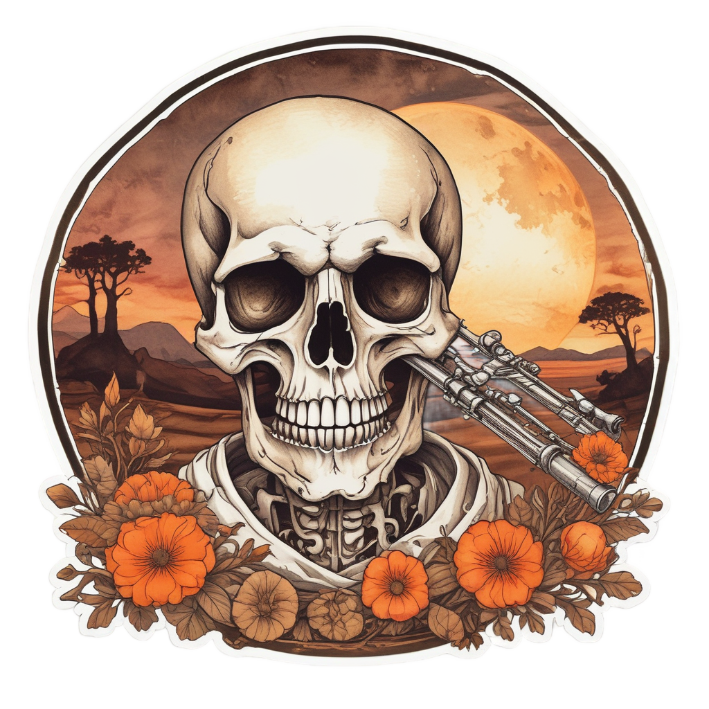 Harvest Moon Piper — mystical skull stickers
