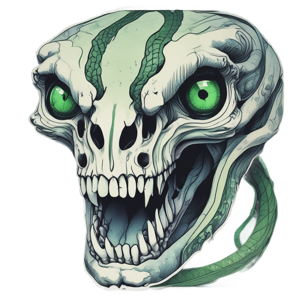 Haunted Hollow Snake Skull — spooky stickers