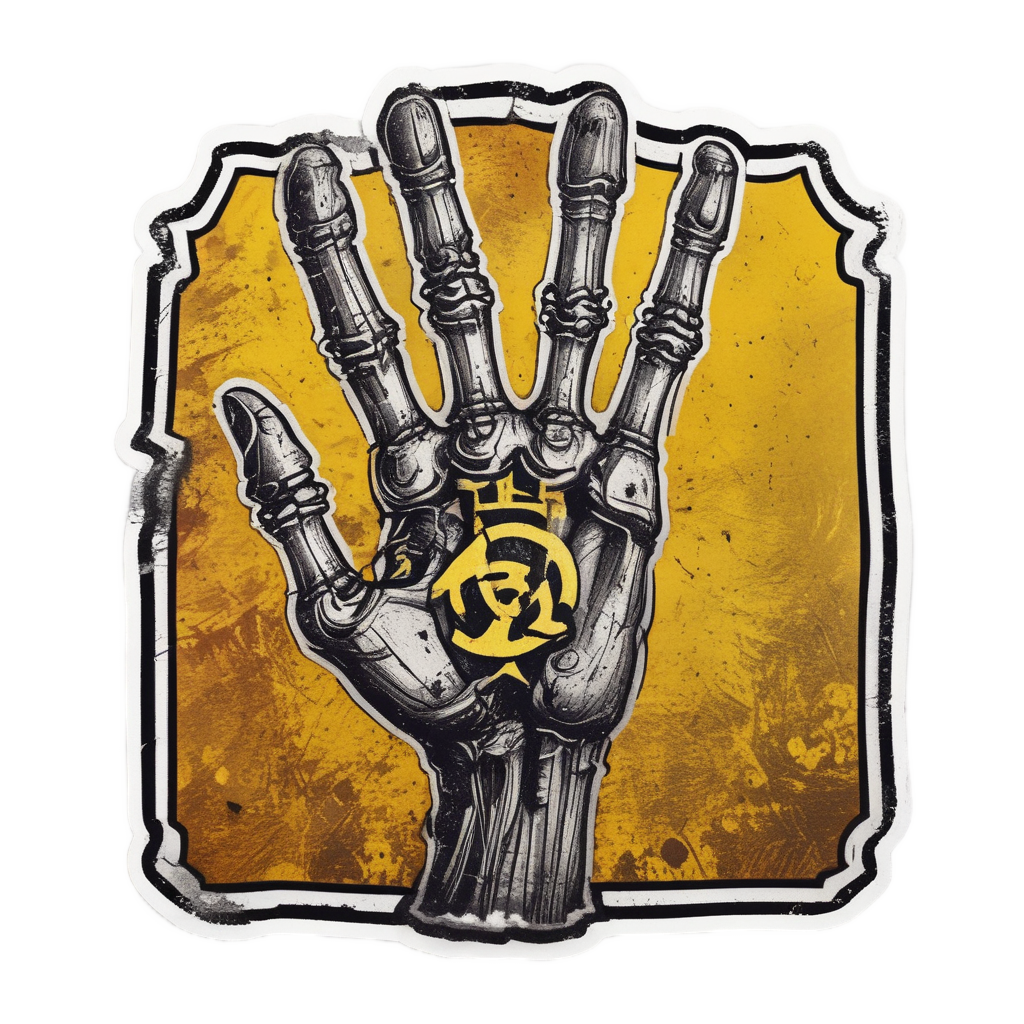Hazard Tape Hand — biohazard stickers