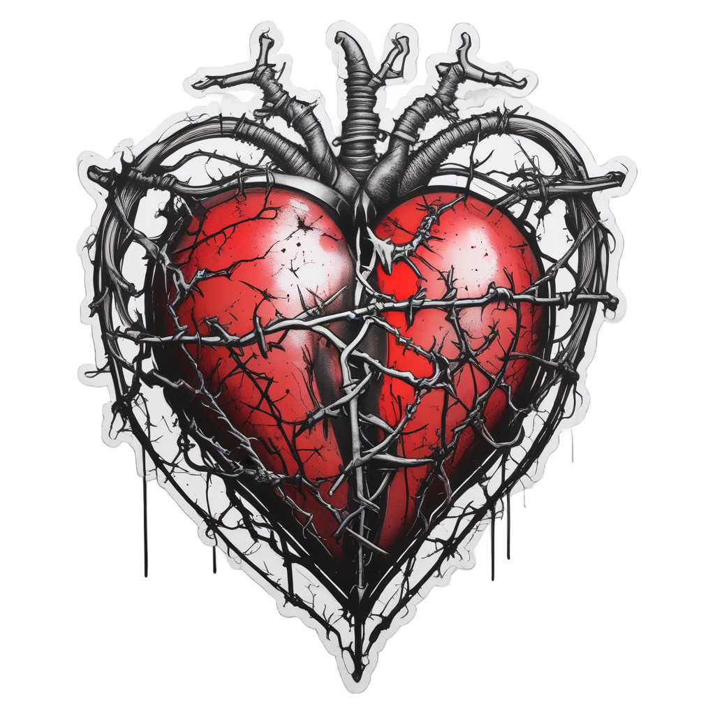 Heart Barbed Wire Love — barbed wire stickers