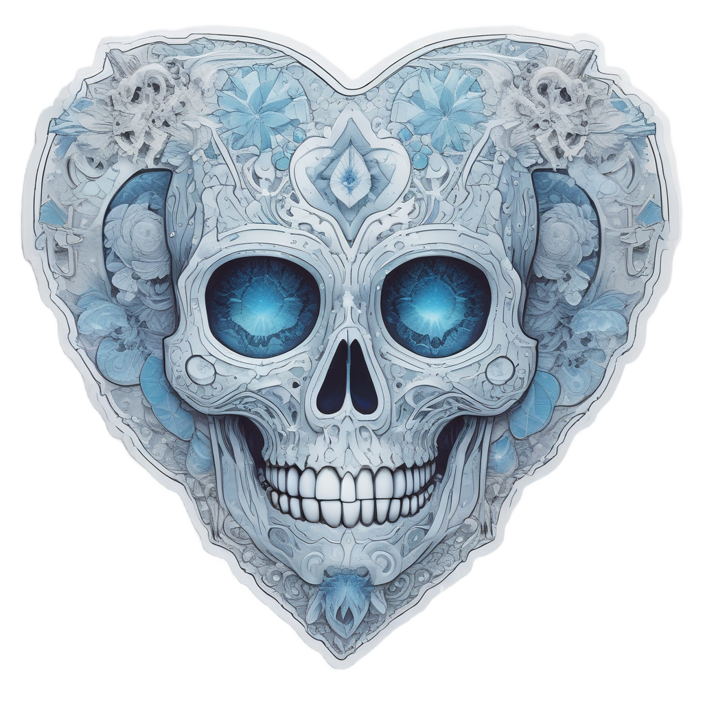 Heart Calavera Ice Queen — sugar skull stickers