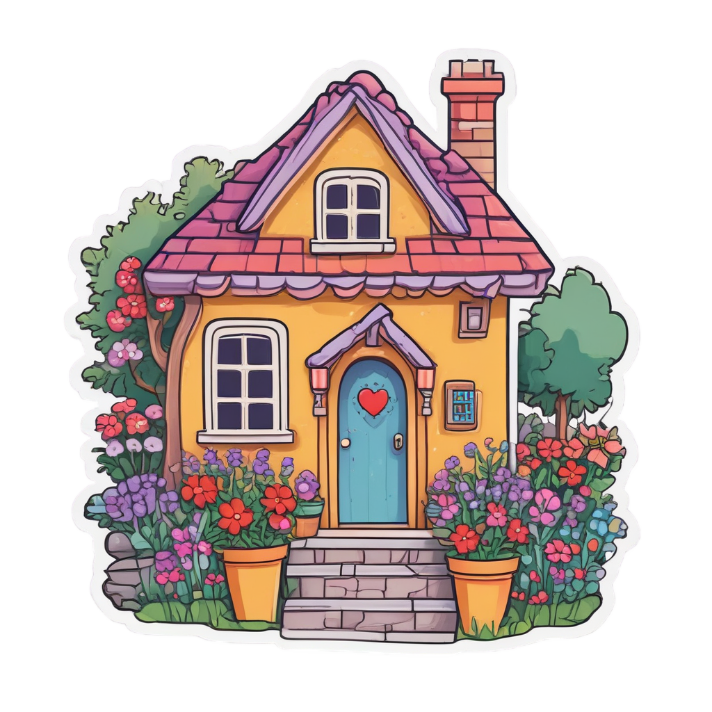 Heart Door Cottage — cottage scenes stickers
