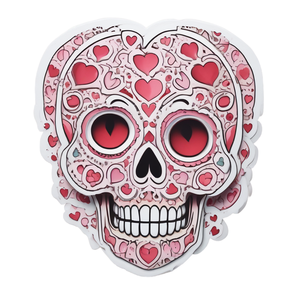 Heart Eyes Calavera — sugar skull stickers