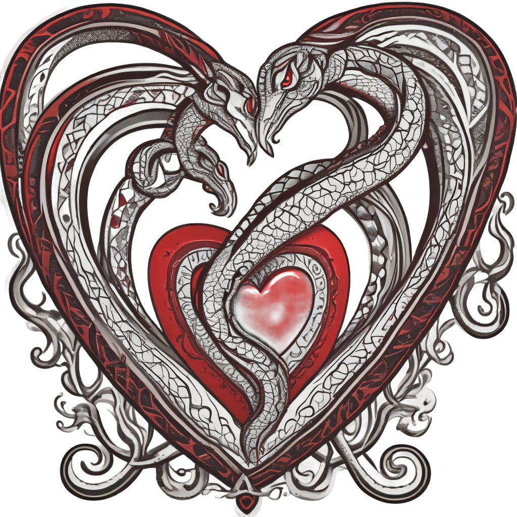 Heart Pierced by Snake — reptiles stickers