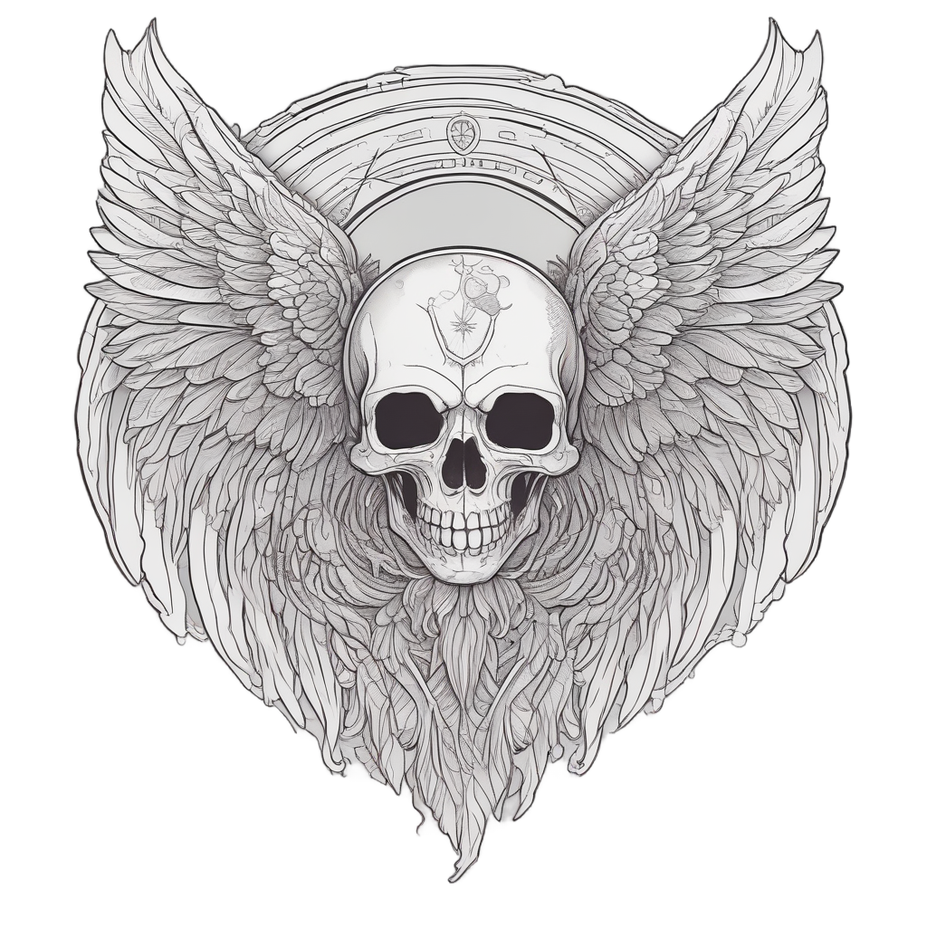 Heart Skull with Wings — sugar skull stickers
