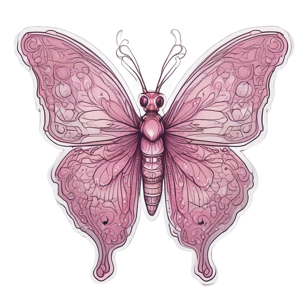 Heart-Winged Calavera Butterfly — sugar skull stickers