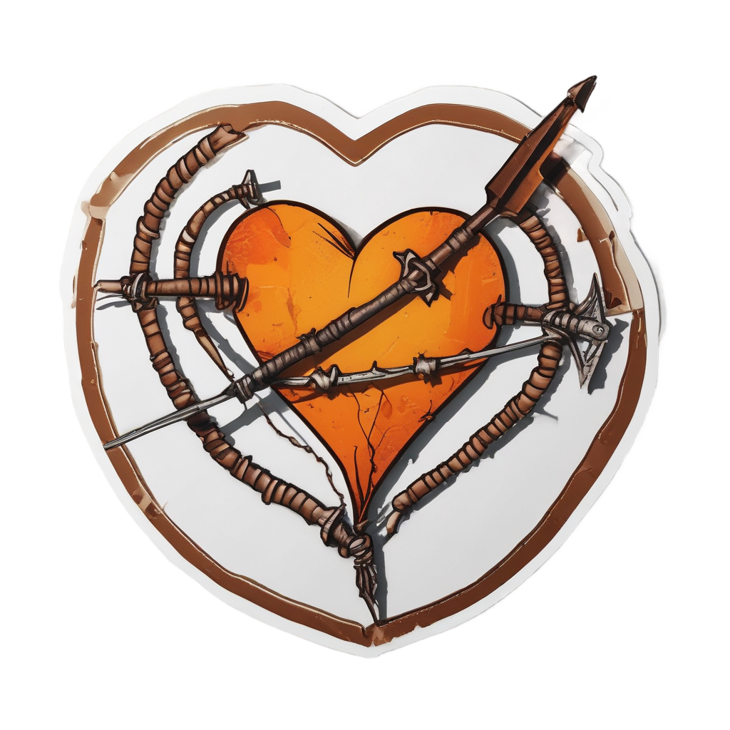 Heart with Arrow — barbed wire stickers