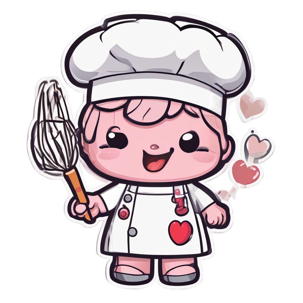 Heart with Chef Hat — happy faces stickers