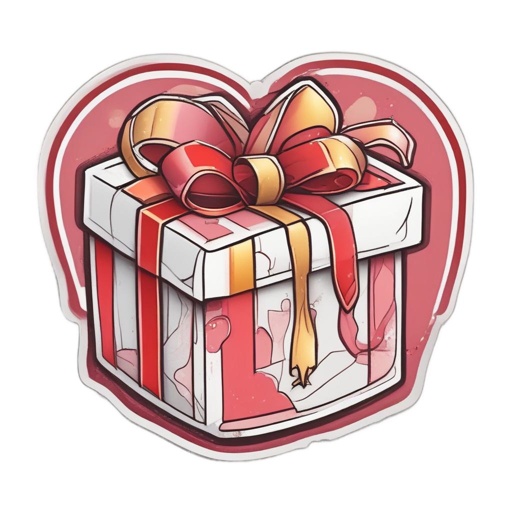 Heart with Gift Box — happy faces stickers