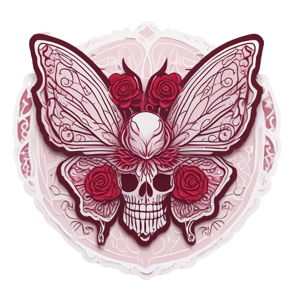 Heartwing Calavera Love — sugar skull stickers