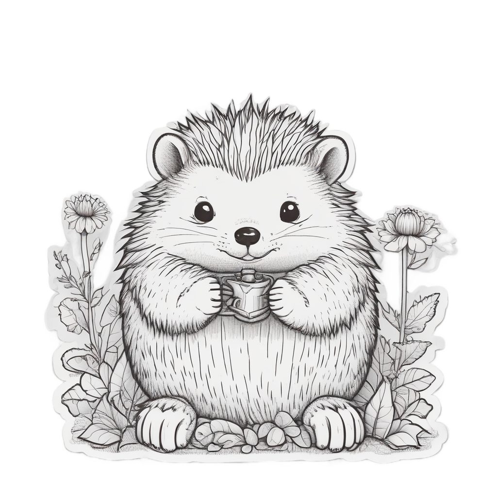 Hedgehog Gardener Planting — wildlife stickers