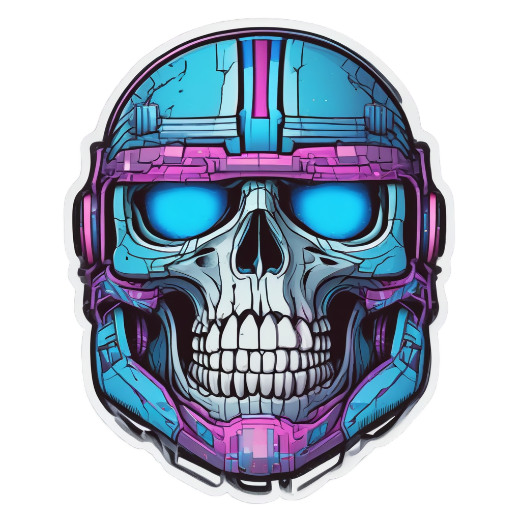 Helmeted War-Stripe Phantom — war-paint skull stickers