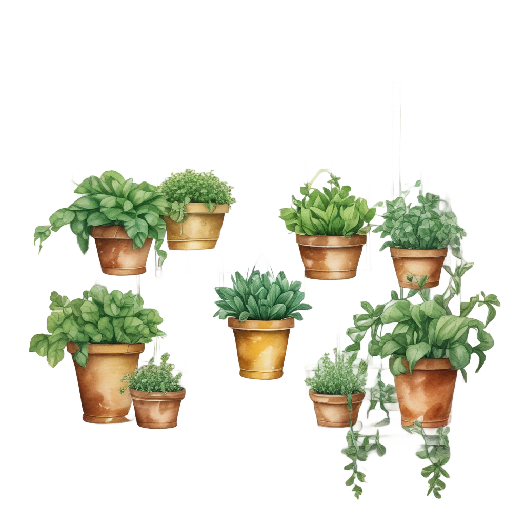 Herb Garden in Window Rings — houseplants stickers