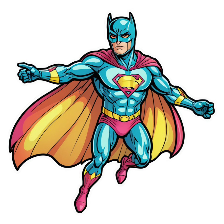 Caped Original (holographic) — superhero stickers