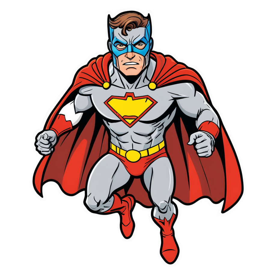 Caped Original (lineart) — superhero stickers