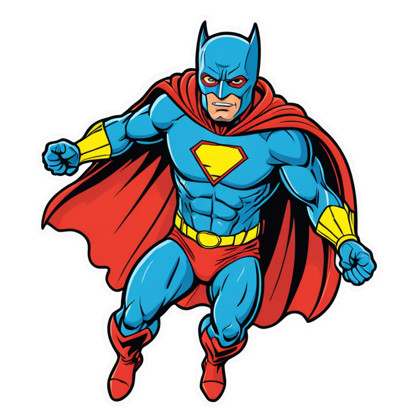 Caped Original (neon) — superhero stickers