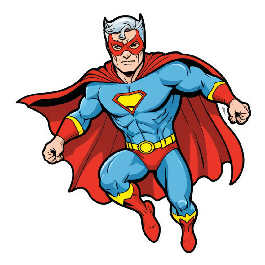 Caped Original (papercut) — superhero stickers